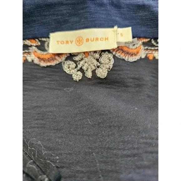 Tory Burch Women's Size S Nell Embroidered Off The Shoulder Navy Dress - Picture 7 of 7